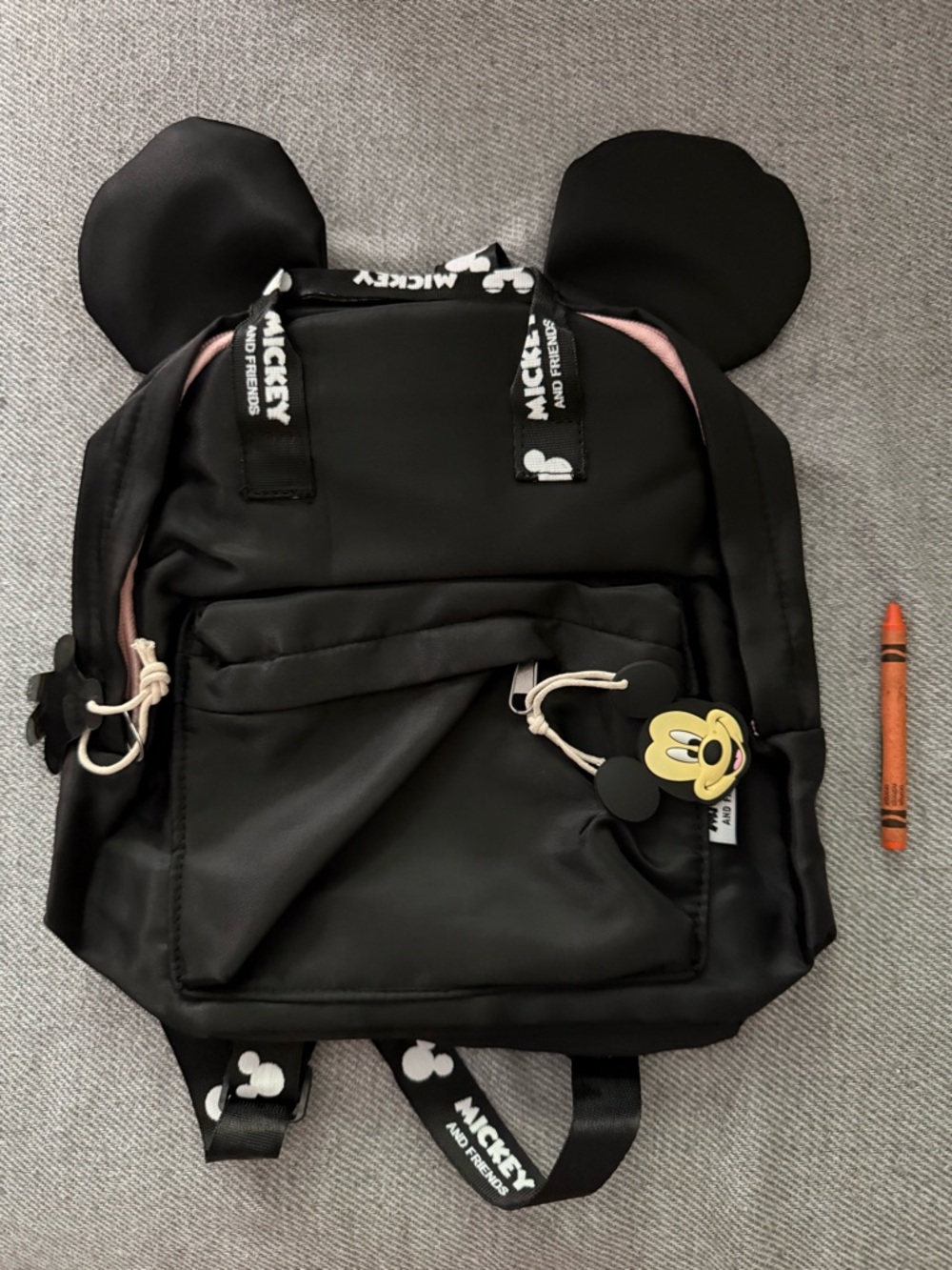 Mickey Mouse Black Kids Backpack with Ears